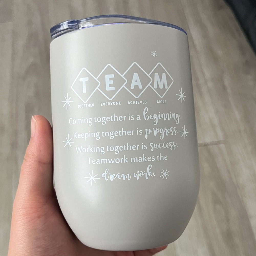 Gray Insulated Tumbler with Motivational Quote